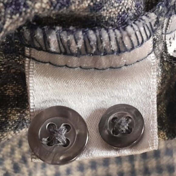 Vtg Firethorn Shacket Mens Large Wool Blend Leather Elbow Patches Grampa Checked - Picture 5 of 11